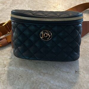 Black Leather Joy Mangano Belt Bag